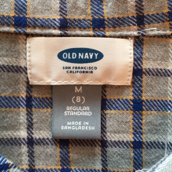 NEW Old Navy Boys Medium Button Up Flannel Shirt - Picture 4 of 7